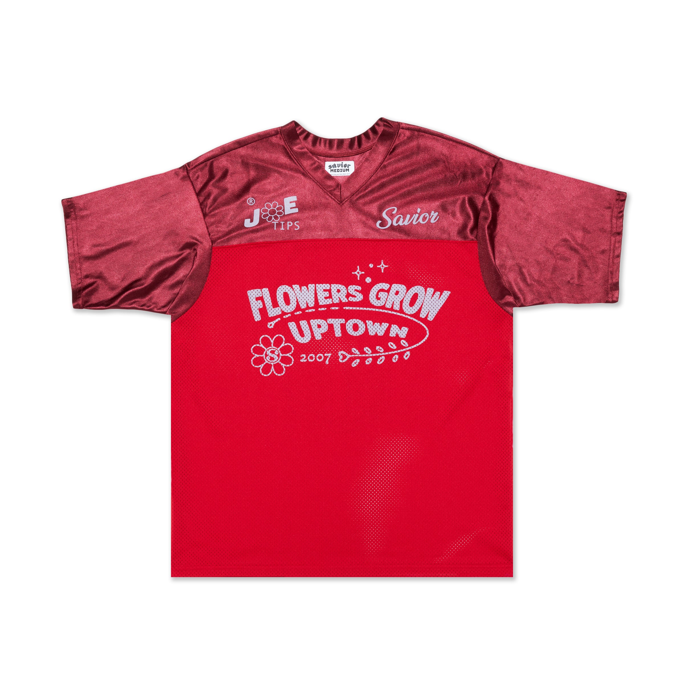 Savior Flowers Grow Uptown Jersey Red/Burgundy