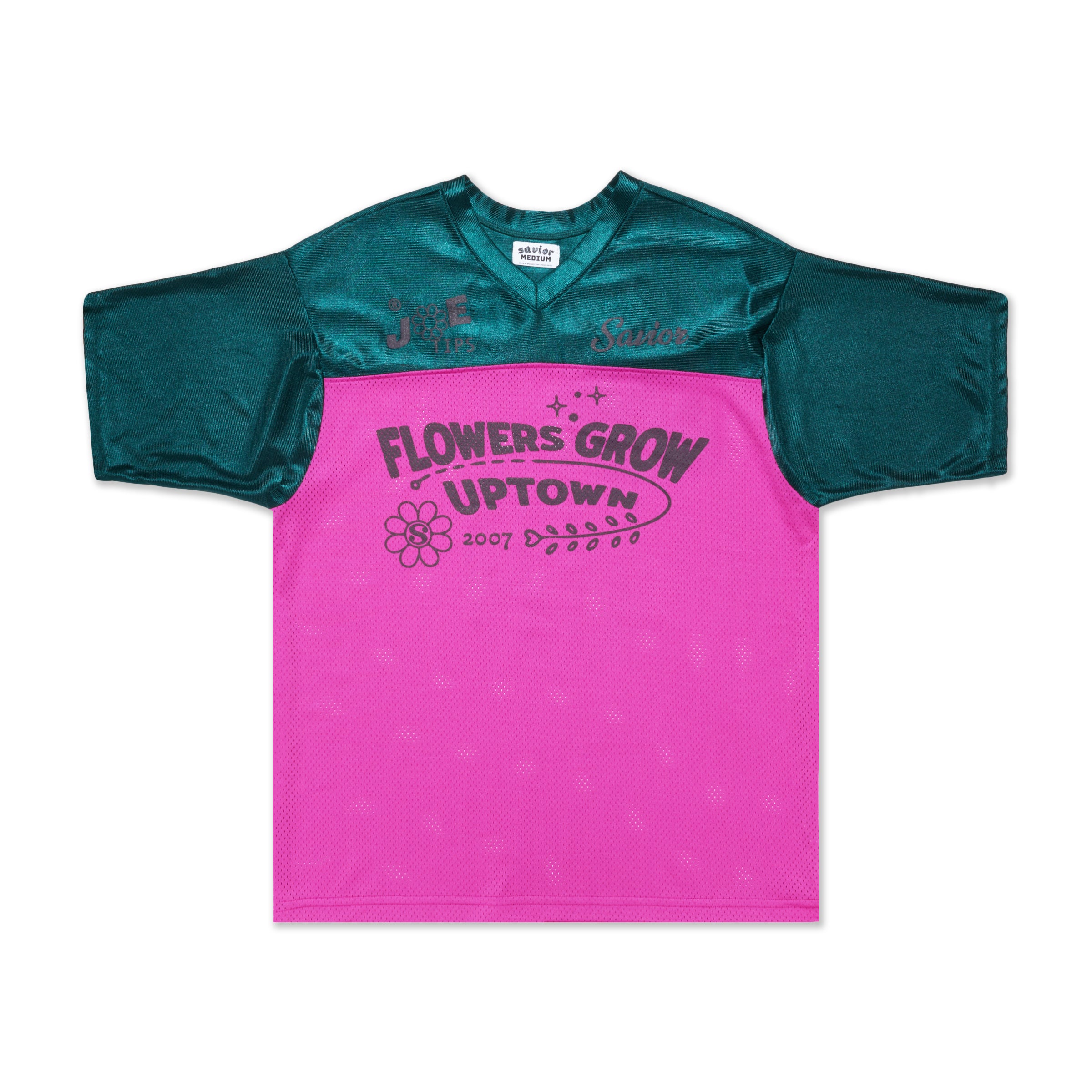 Savior Flowers Grow Uptown Jersey Teal/Magenta