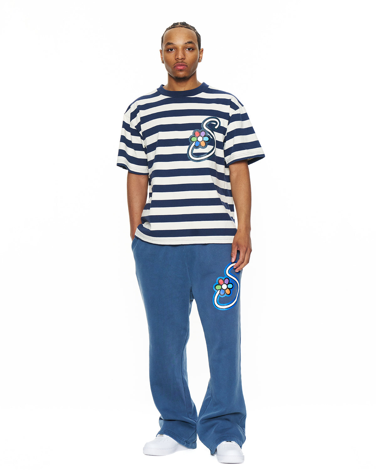 Navy Stripe OG "S" Tee